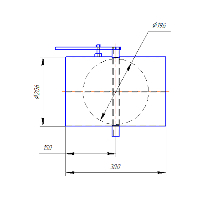 Дроссель-клапан D 200 мм с ручным управлением полипропилен
