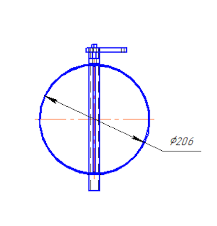 Дроссель-клапан D 200 мм с ручным управлением полипропилен