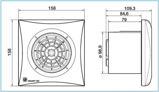 Вентилятор накладной Soler & Palau Silent 100 CZ Ivory